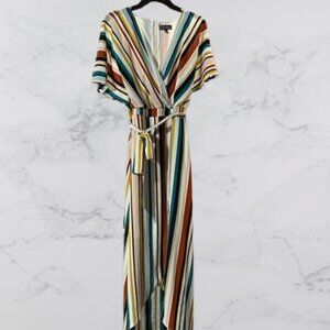 Luxology Size L Multicolor Striped Maxi Dress